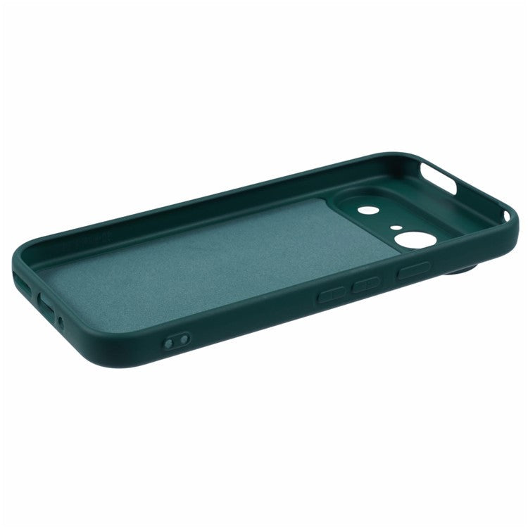 For Google Pixel 9 Case TPU Back Soft Anti-Scratch Fiber Lining Phone Cover - Army Green