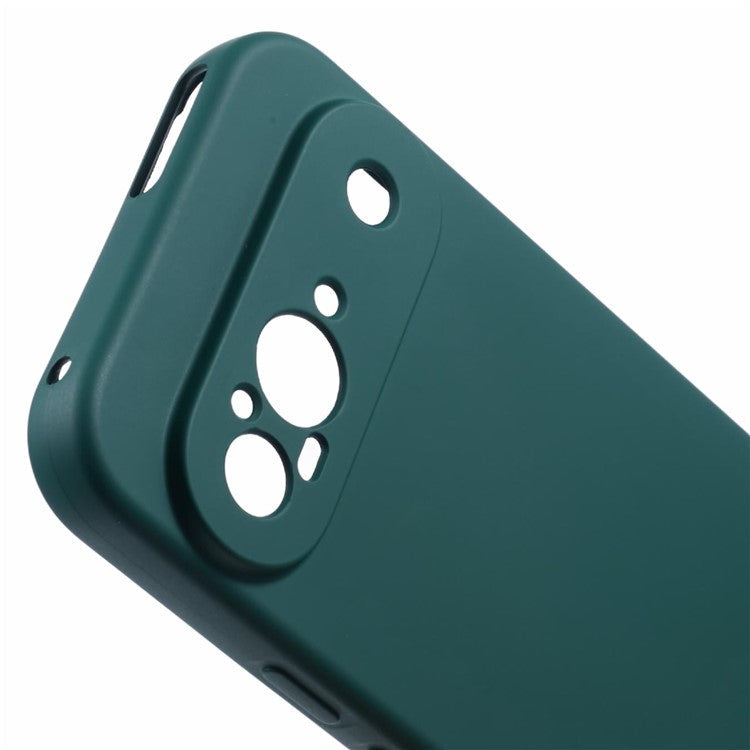 For Google Pixel 9 Case TPU Back Soft Anti-Scratch Fiber Lining Phone Cover - Army Green