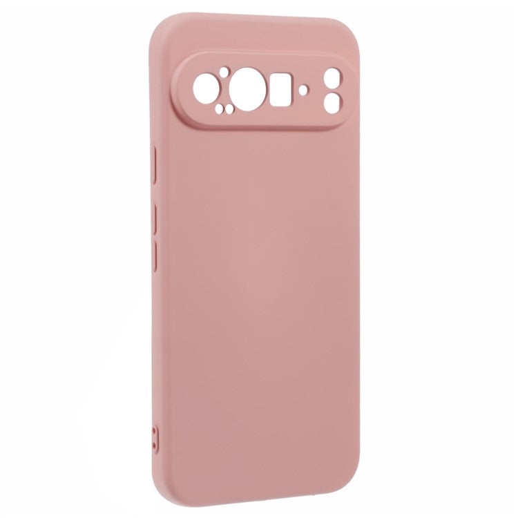 For Google Pixel 9 Pro XL Case TPU Back Soft Anti-Scratch Fiber Lining Phone Cover - Pink