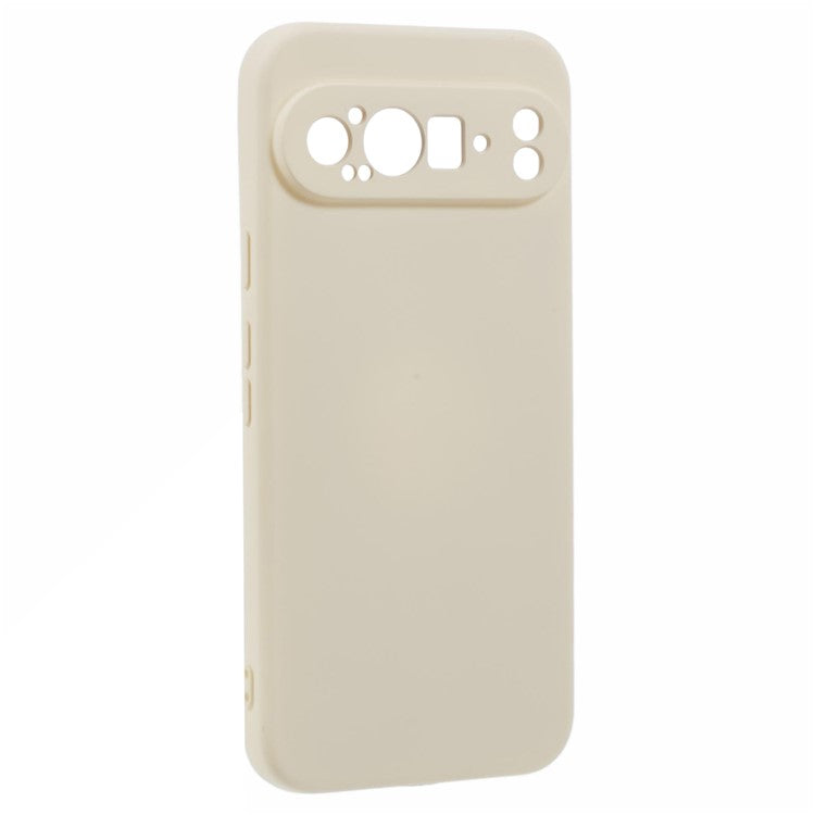 For Google Pixel 9 Pro XL Case TPU Back Soft Anti-Scratch Fiber Lining Phone Cover - White