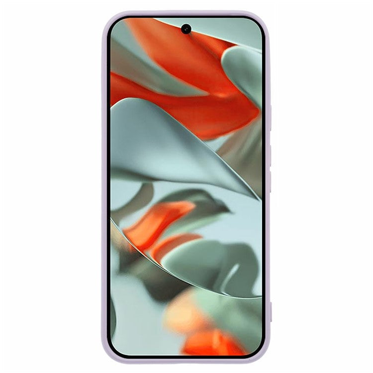 For Google Pixel 9 Pro XL Case TPU Back Soft Anti-Scratch Fiber Lining Phone Cover - Purple