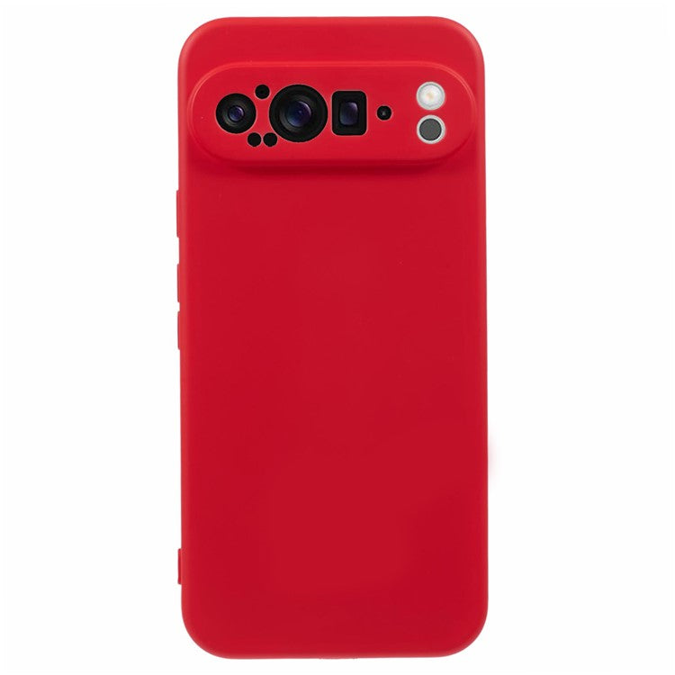 For Google Pixel 9 Pro XL Case TPU Back Soft Anti-Scratch Fiber Lining Phone Cover - Red