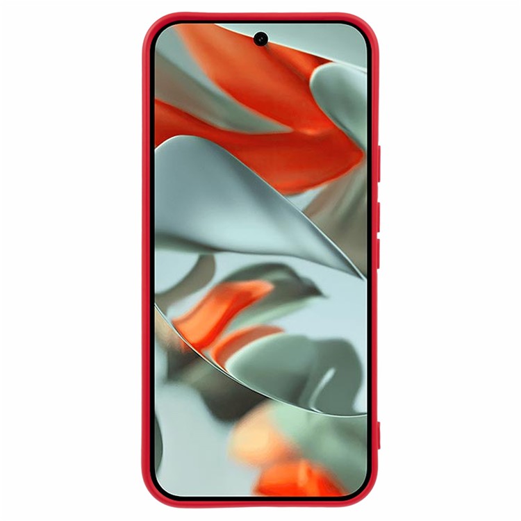 For Google Pixel 9 Pro XL Case TPU Back Soft Anti-Scratch Fiber Lining Phone Cover - Red