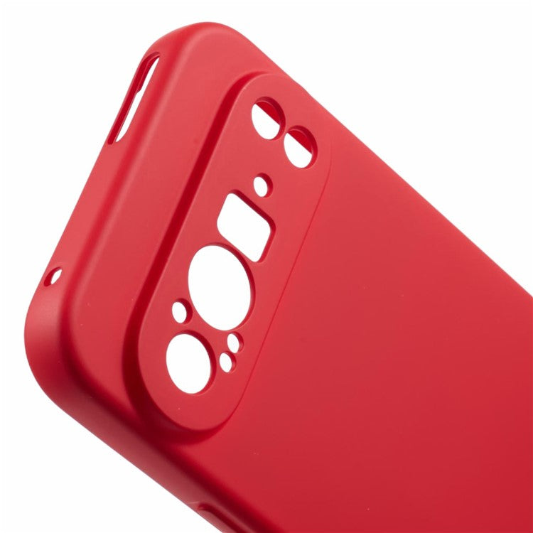 For Google Pixel 9 Pro XL Case TPU Back Soft Anti-Scratch Fiber Lining Phone Cover - Red