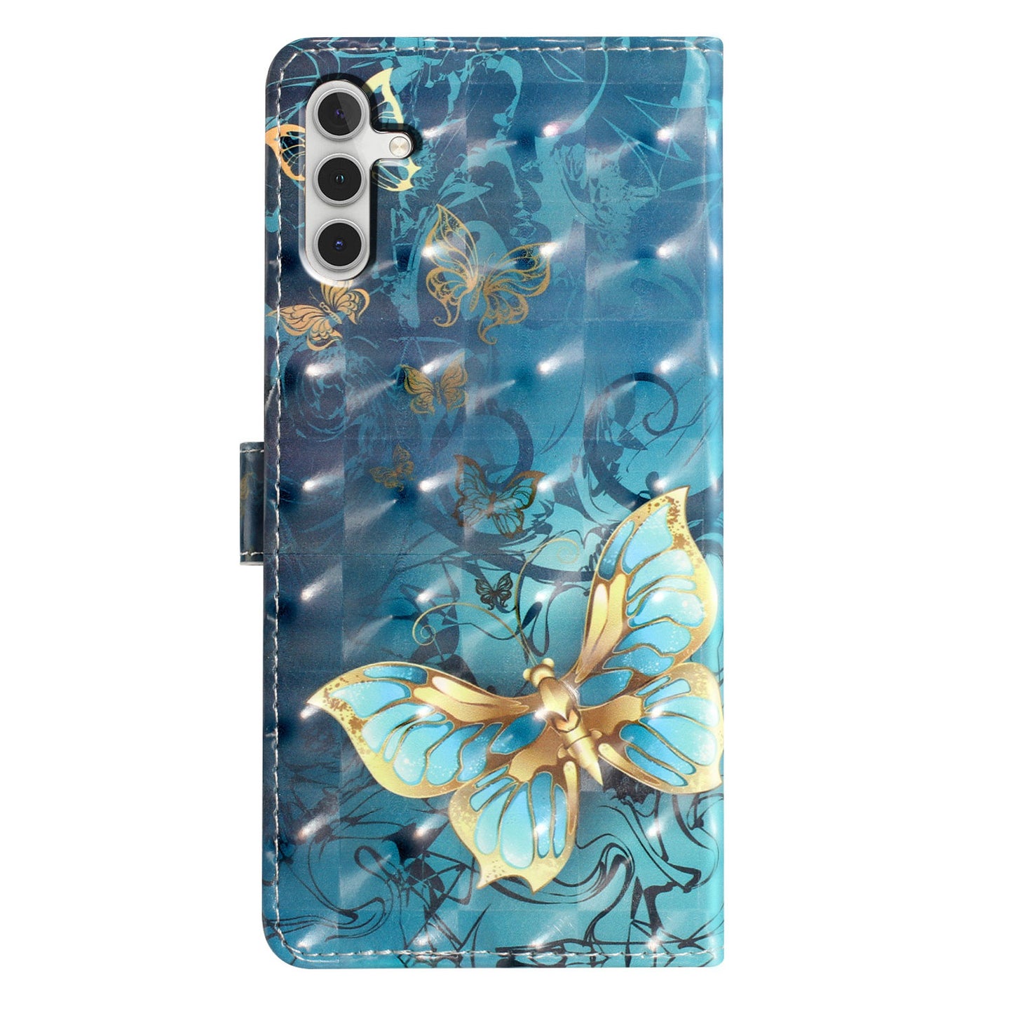 For Samsung Galaxy A16 5G / A16 4G Case PU Leather 3D Pattern Printing Wallet Phone Cover - Butterfly