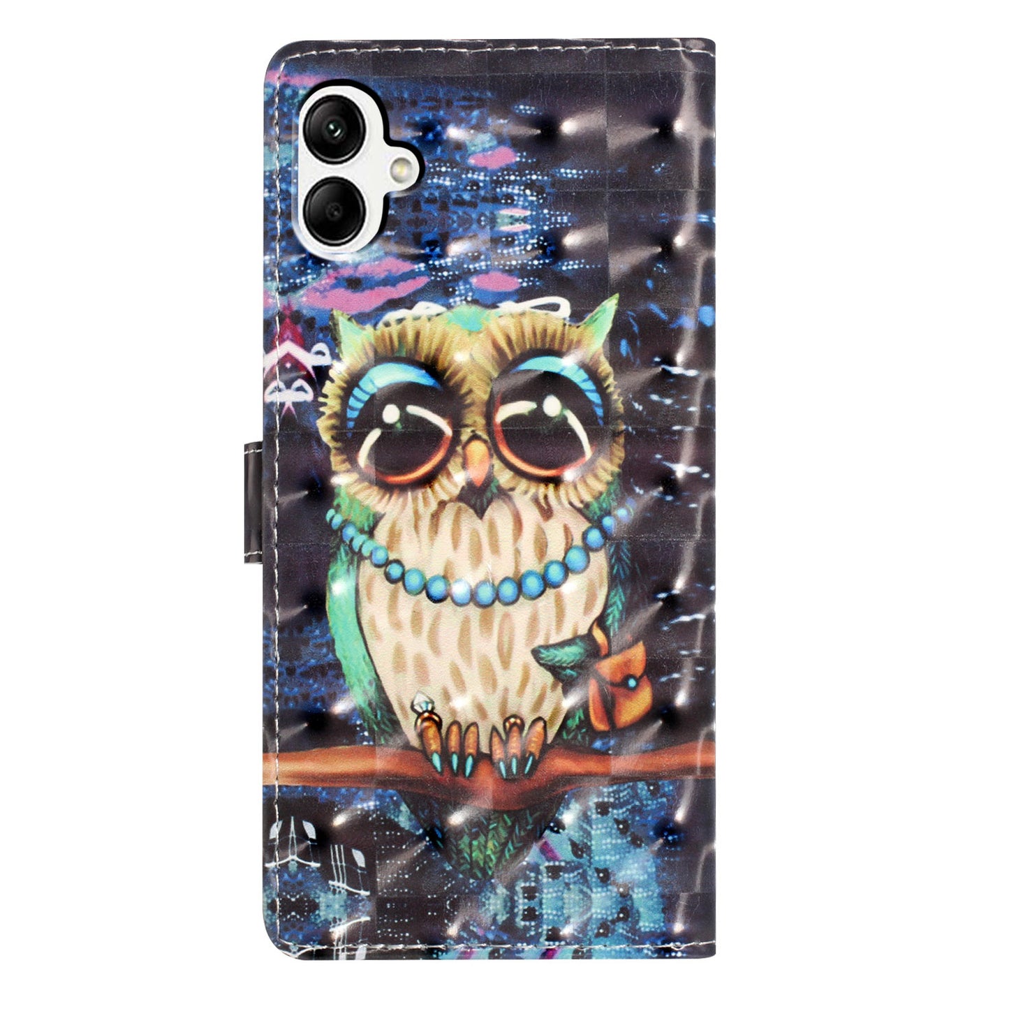 For Samsung Galaxy A06 Case PU Leather 3D Pattern Printing Wallet Phone Cover - Owl