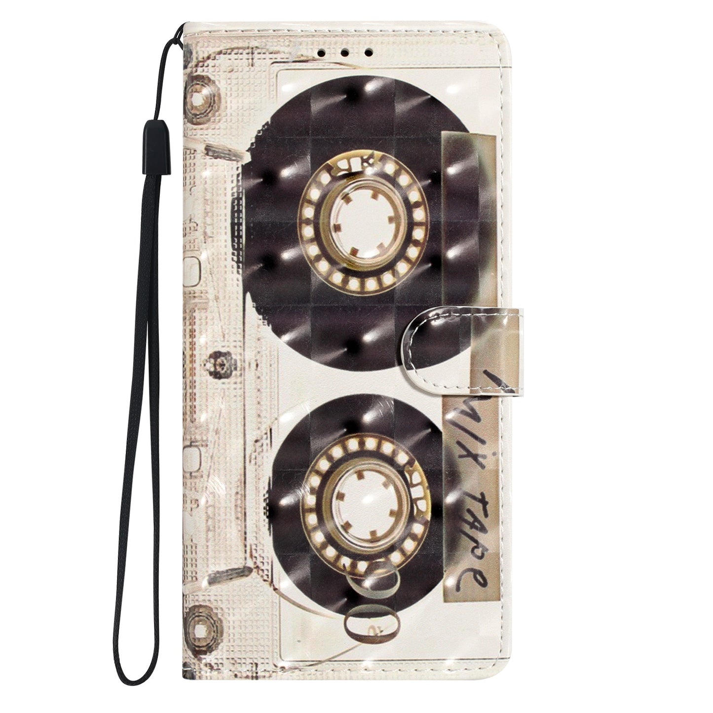For Samsung Galaxy A06 Case PU Leather 3D Pattern Printing Wallet Phone Cover - Tape