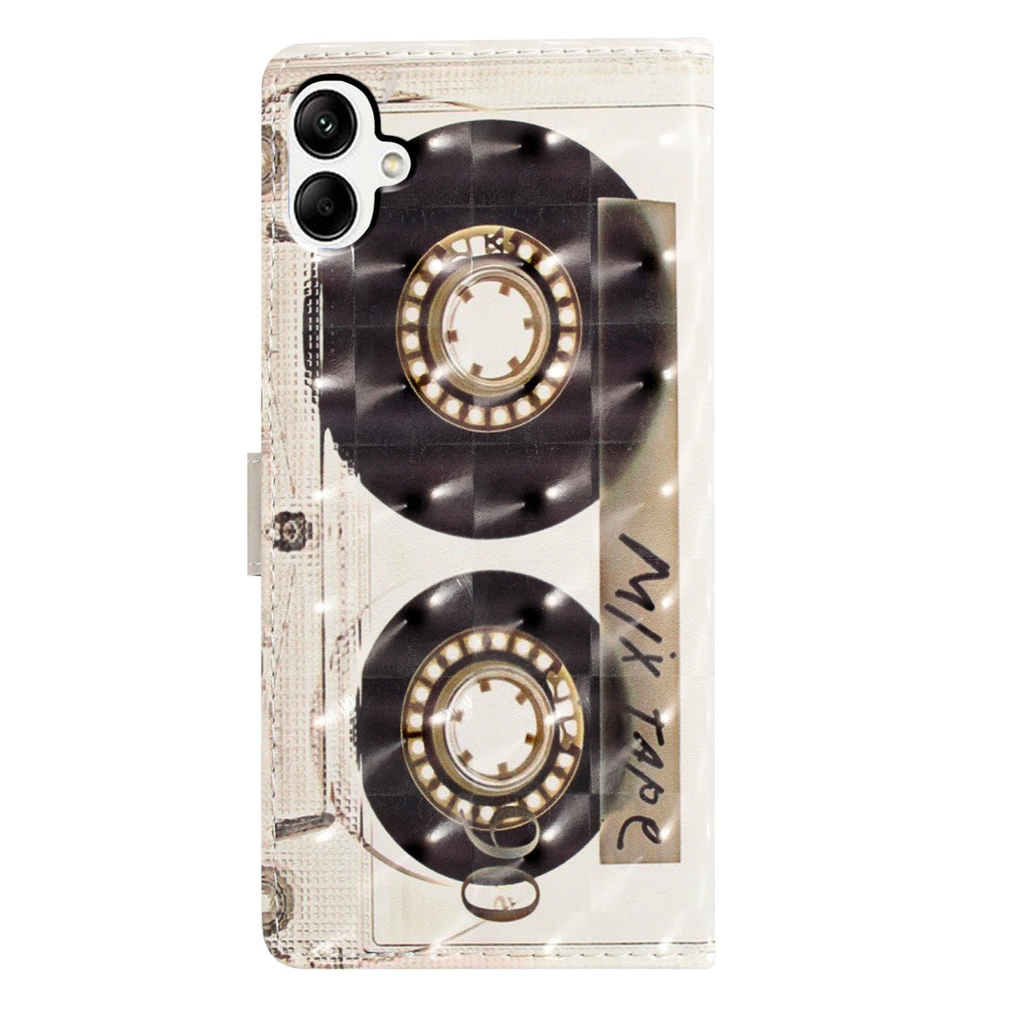 For Samsung Galaxy A06 Case PU Leather 3D Pattern Printing Wallet Phone Cover - Tape