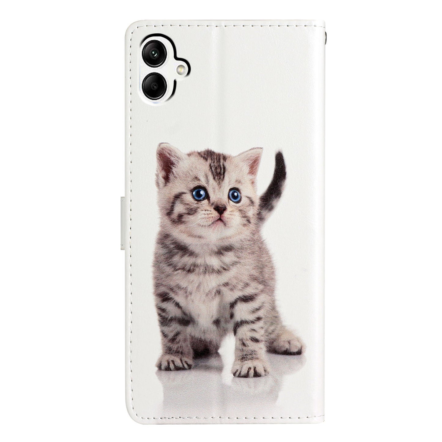 For Samsung Galaxy A06 Wallet Case PU Leather Pattern Printing Stand Phone Cover with Strap - Cute Cat