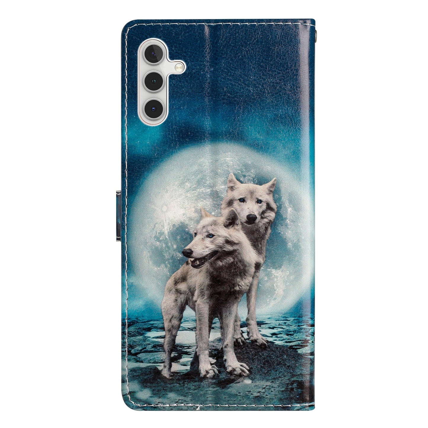 For Samsung Galaxy A16 5G / A16 4G Wallet Case PU Leather Pattern Printing Stand Phone Cover with Strap - Two Wolves