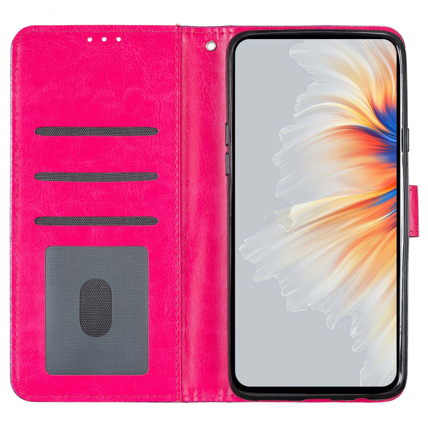 For Samsung Galaxy A06 Wallet Case Glitter Anti-Scratch Leather Phone Cover Stand - Rose