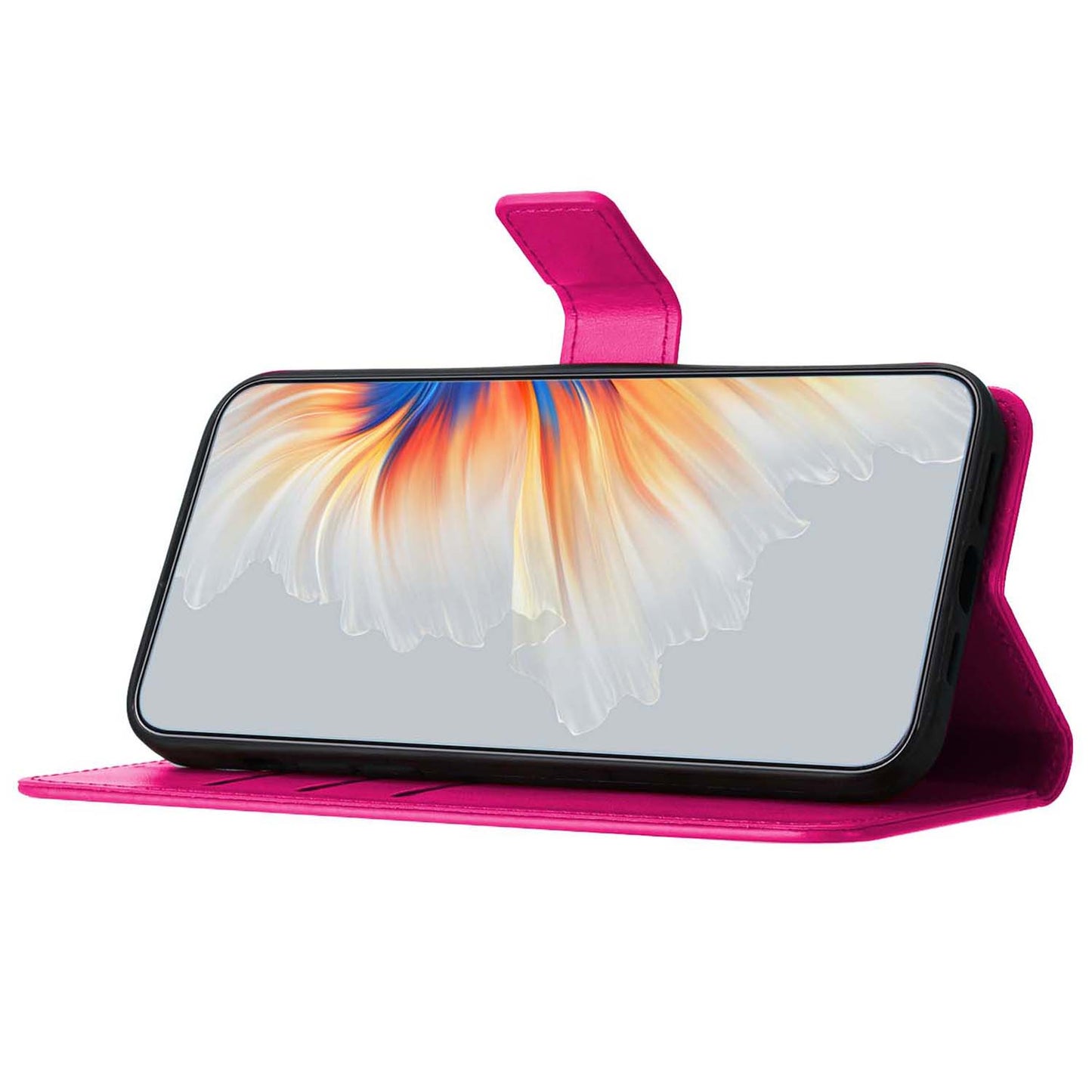 For Samsung Galaxy A06 Wallet Case Glitter Anti-Scratch Leather Phone Cover Stand - Rose