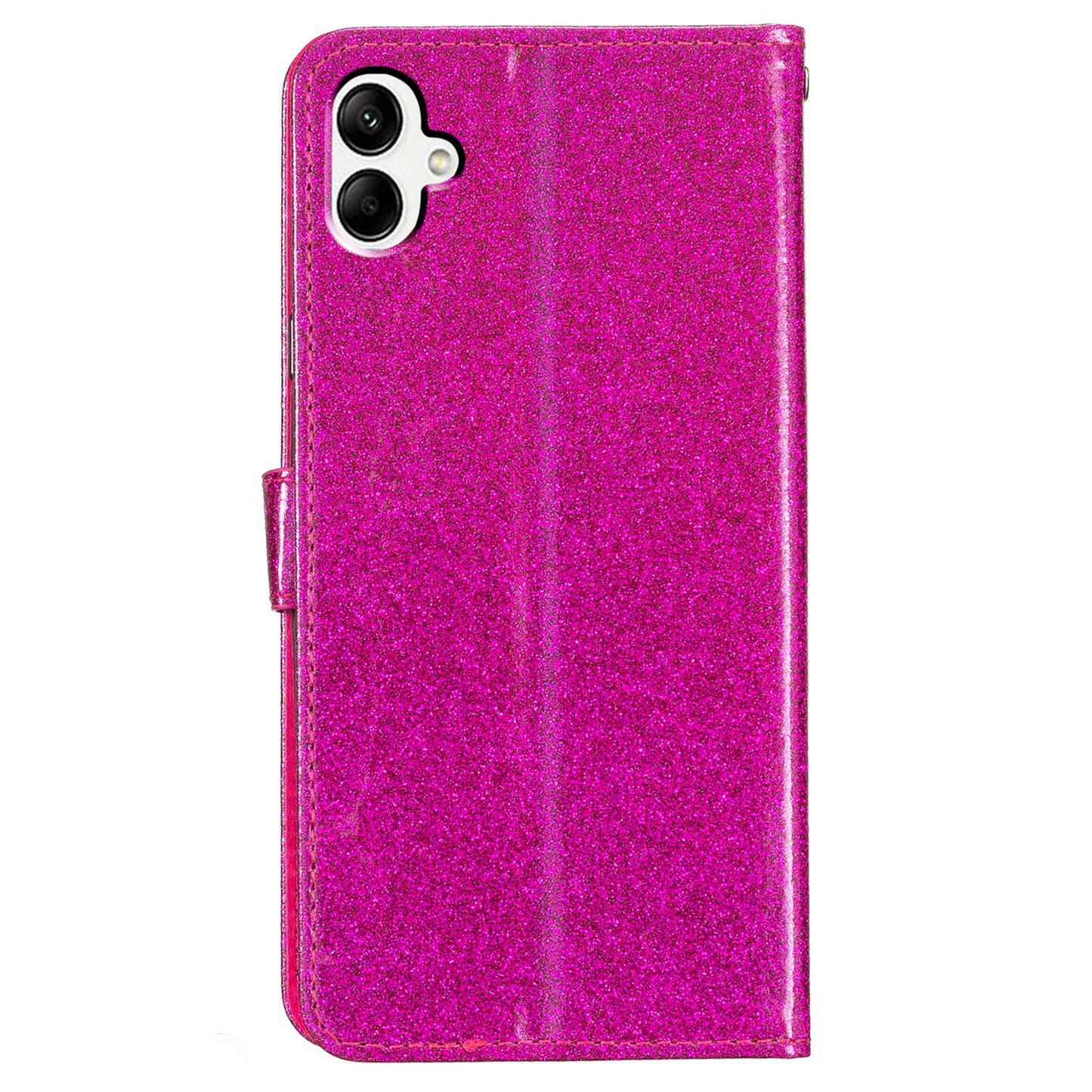 For Samsung Galaxy A06 Wallet Case Glitter Anti-Scratch Leather Phone Cover Stand - Rose