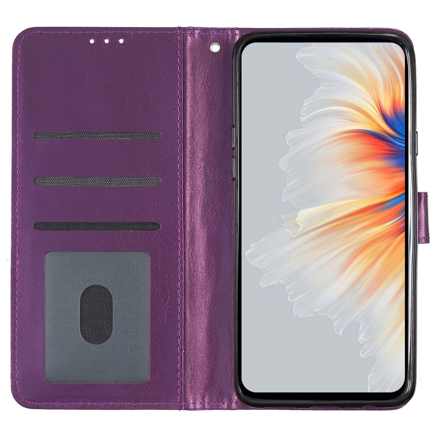 For Samsung Galaxy A06 Wallet Case Glitter Anti-Scratch Leather Phone Cover Stand - Purple