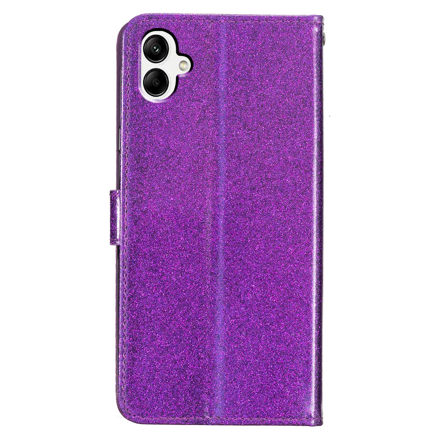 For Samsung Galaxy A06 Wallet Case Glitter Anti-Scratch Leather Phone Cover Stand - Purple