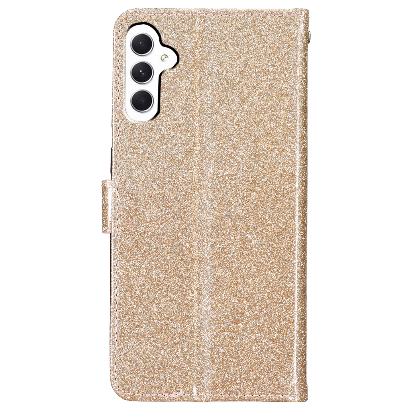 For Samsung Galaxy A16 5G / A16 4G Wallet Case Glitter Anti-Scratch Leather Phone Cover Stand - Gold