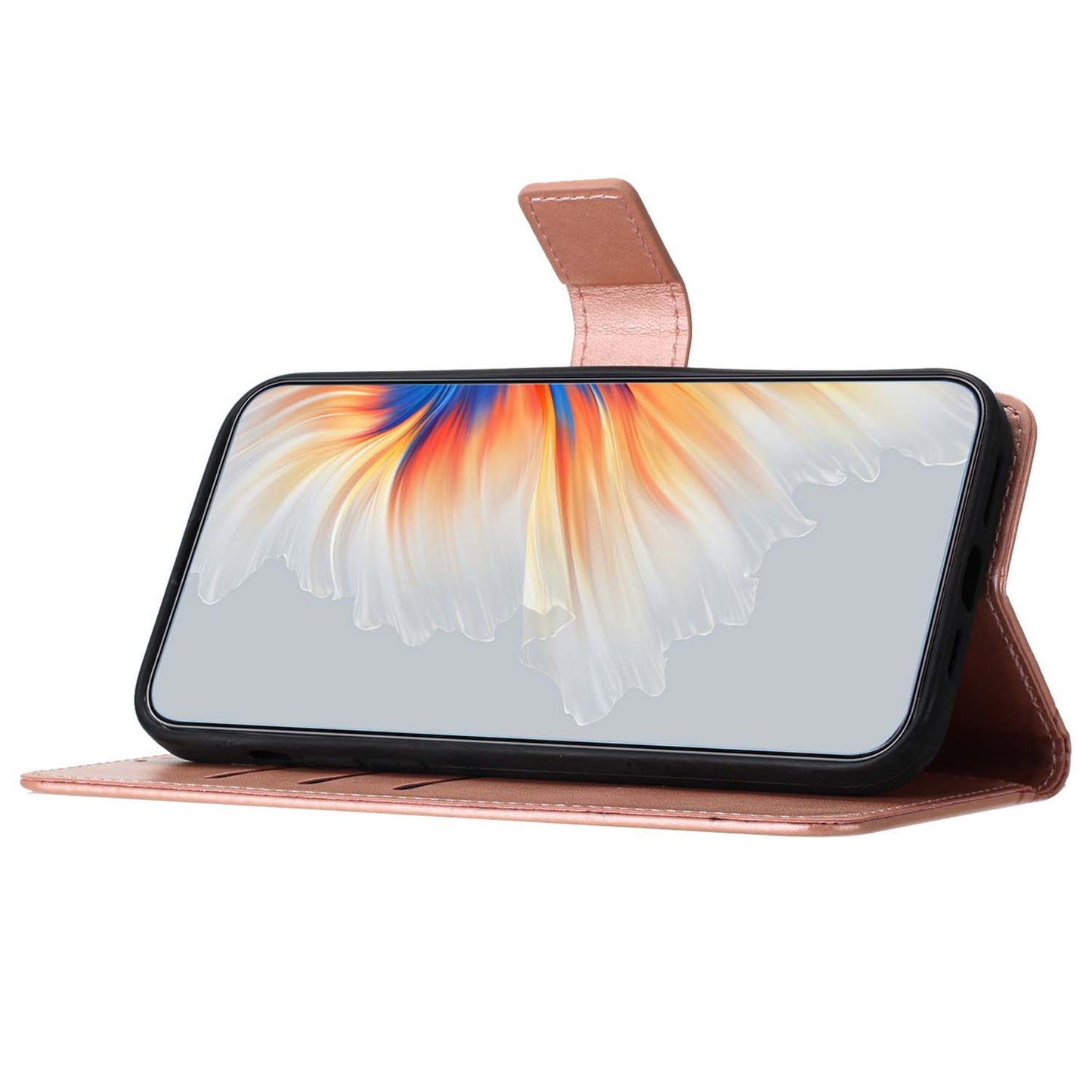 For Samsung Galaxy A16 5G / A16 4G Wallet Case Glitter Anti-Scratch Leather Phone Cover Stand - Rose Gold