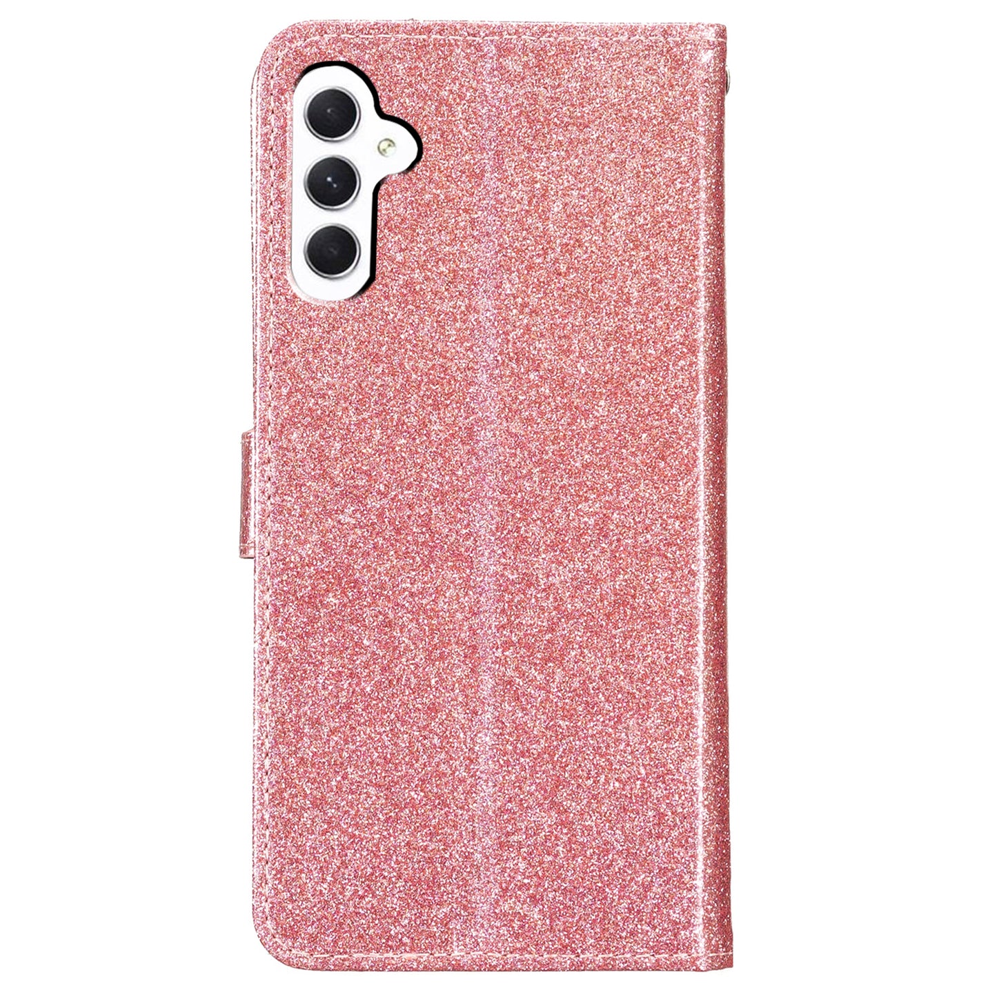 For Samsung Galaxy A16 5G / A16 4G Wallet Case Glitter Anti-Scratch Leather Phone Cover Stand - Rose Gold