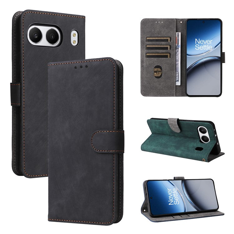 For OnePlus Nord 4 Wallet Case RFID Blocking PU Leather Cover Stand View - Black