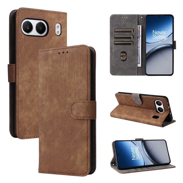 For OnePlus Nord 4 Wallet Case RFID Blocking PU Leather Cover Stand View - Brown