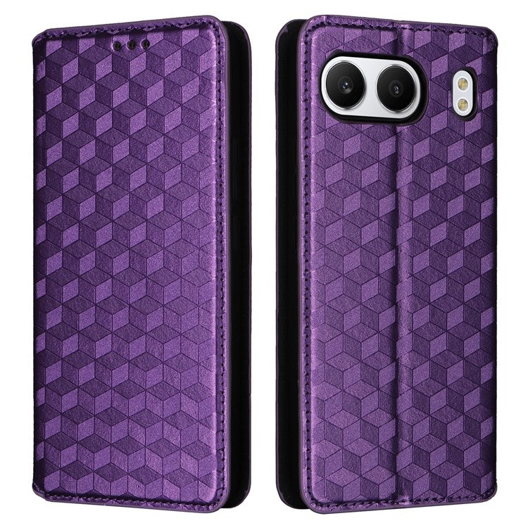 For OnePlus Nord 4 Wallet Case Rhombus Imprinted Leather Phone Cover - Purple