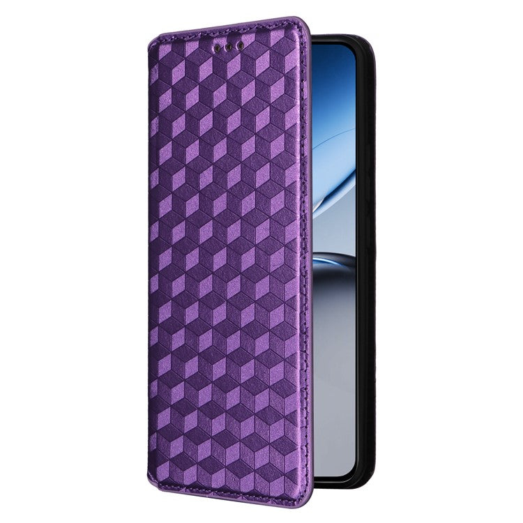 For OnePlus Nord 4 Wallet Case Rhombus Imprinted Leather Phone Cover - Purple
