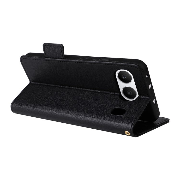 For OnePlus Nord 4 Case Litchi Texture PU Leather Wallet Flip Phone Cover - Black