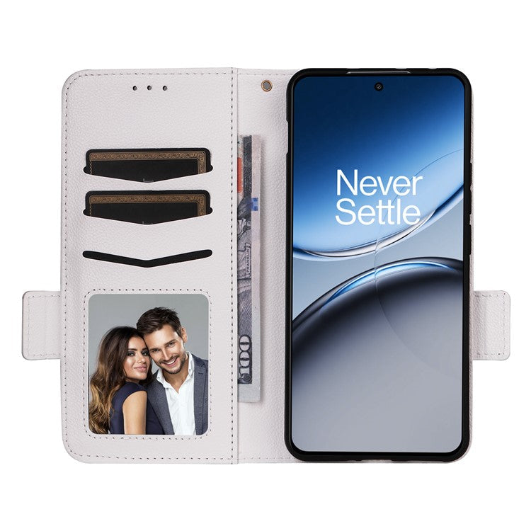For OnePlus Nord 4 Case Litchi Texture PU Leather Wallet Flip Phone Cover - White