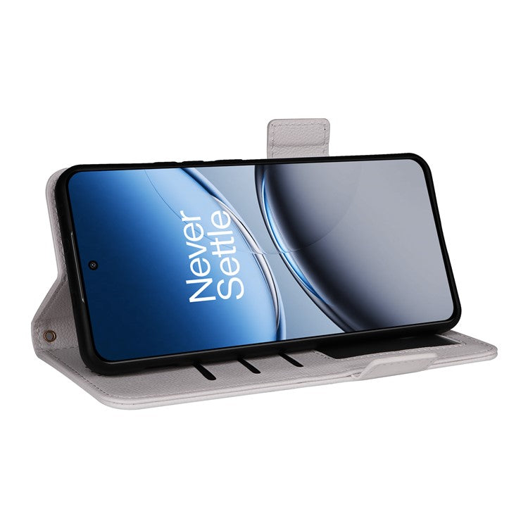 For OnePlus Nord 4 Case Litchi Texture PU Leather Wallet Flip Phone Cover - White