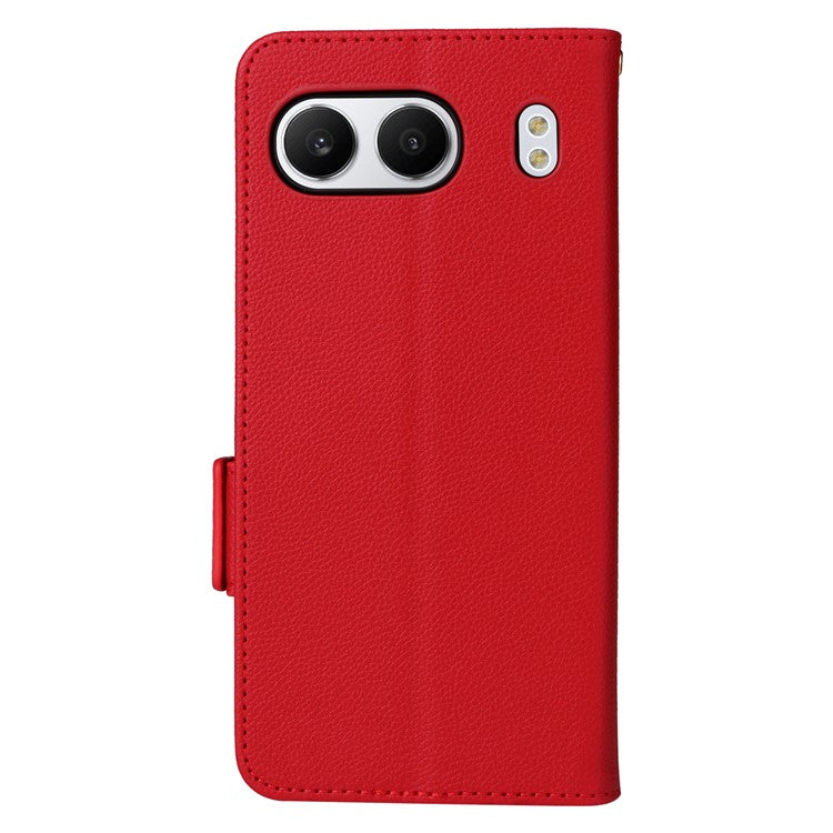 For OnePlus Nord 4 Case Litchi Texture PU Leather Wallet Flip Phone Cover - Red
