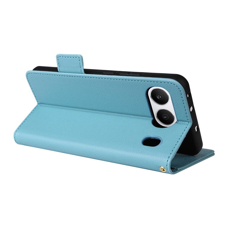For OnePlus Nord 4 Case Litchi Texture PU Leather Wallet Flip Phone Cover - Baby Blue