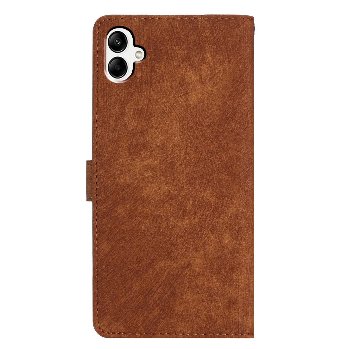 For Samsung Galaxy A06 Case with Card Clots Skin-Touch PU Leather Phone Cover Stand - Brown