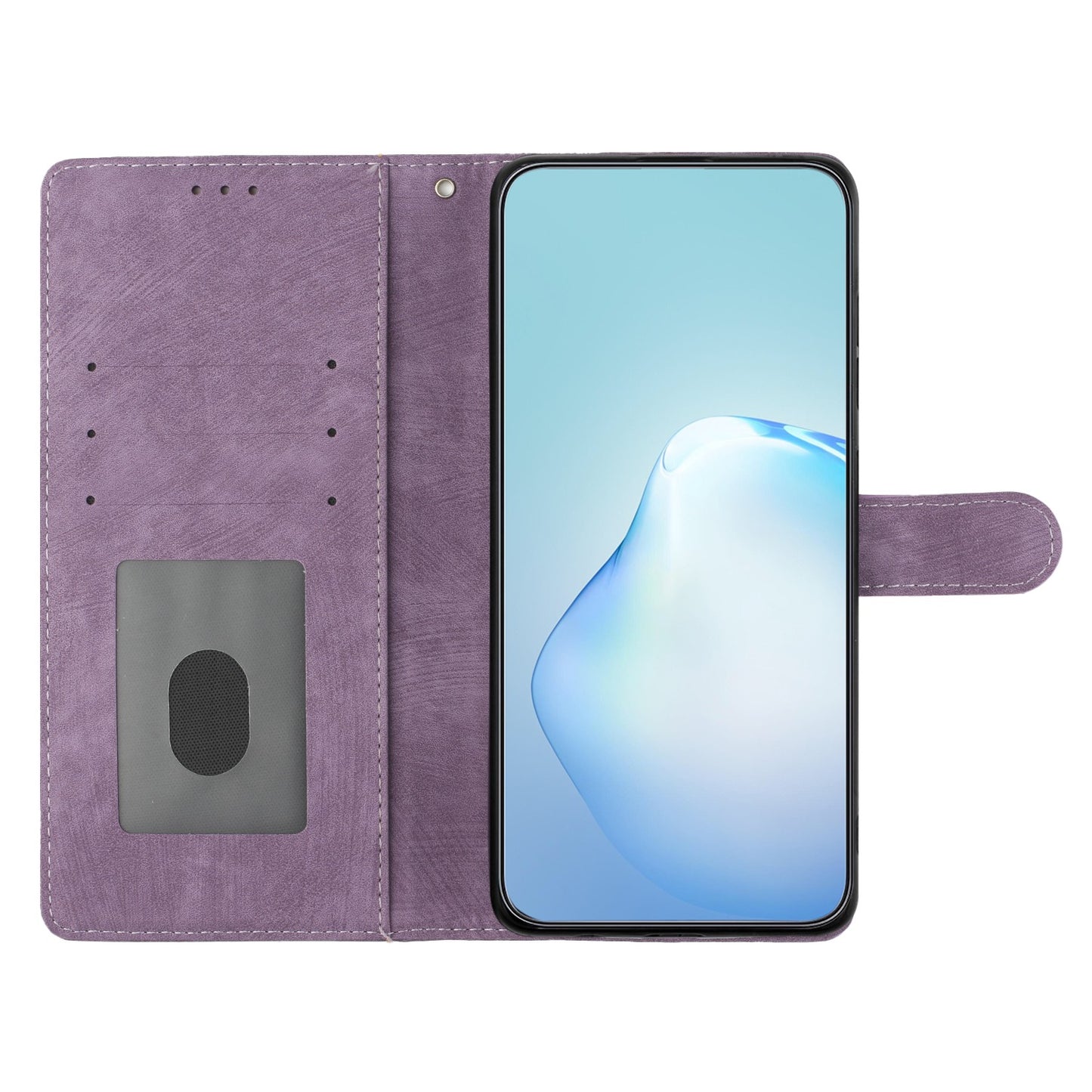 For Samsung Galaxy A06 Case with Card Clots Skin-touch PU Leather Phone Cover Stand - Purple