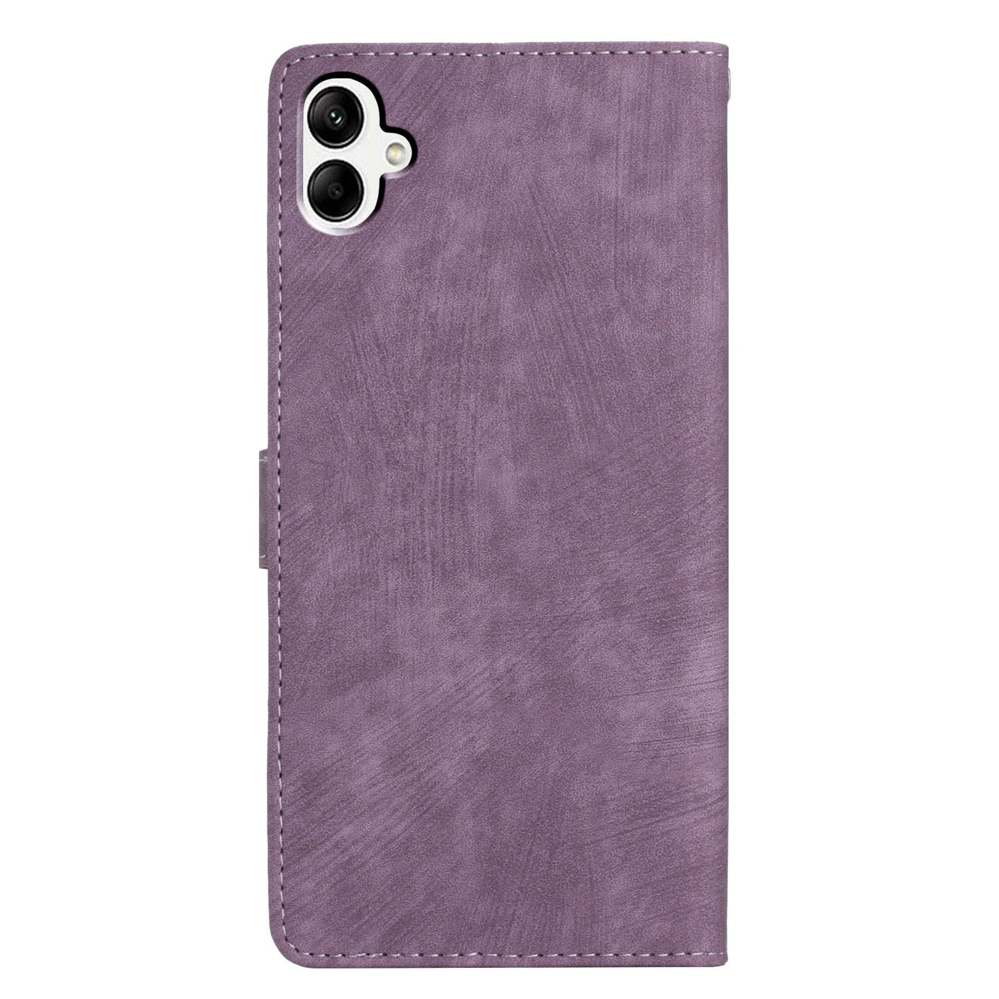 For Samsung Galaxy A06 Case with Card Clots Skin-touch PU Leather Phone Cover Stand - Purple
