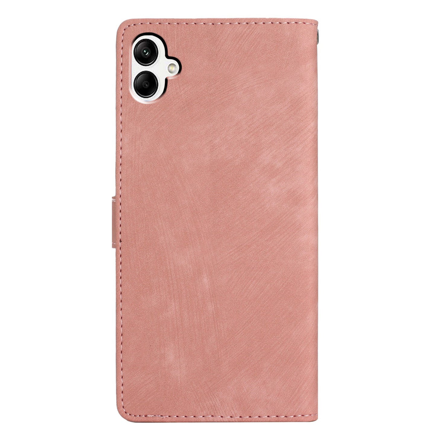 For Samsung Galaxy A06 Case with Card Clots Skin-touch PU Leather Phone Cover Stand - Rose Gold