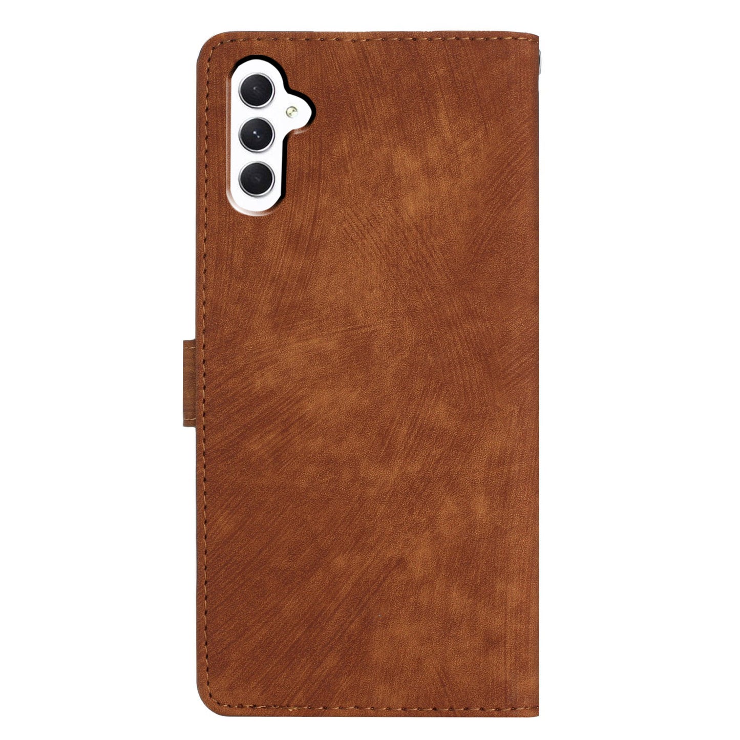For Samsung Galaxy A16 5G / A16 4G Case with Card Clots Skin-Touch PU Leather Phone Cover Stand - Brown