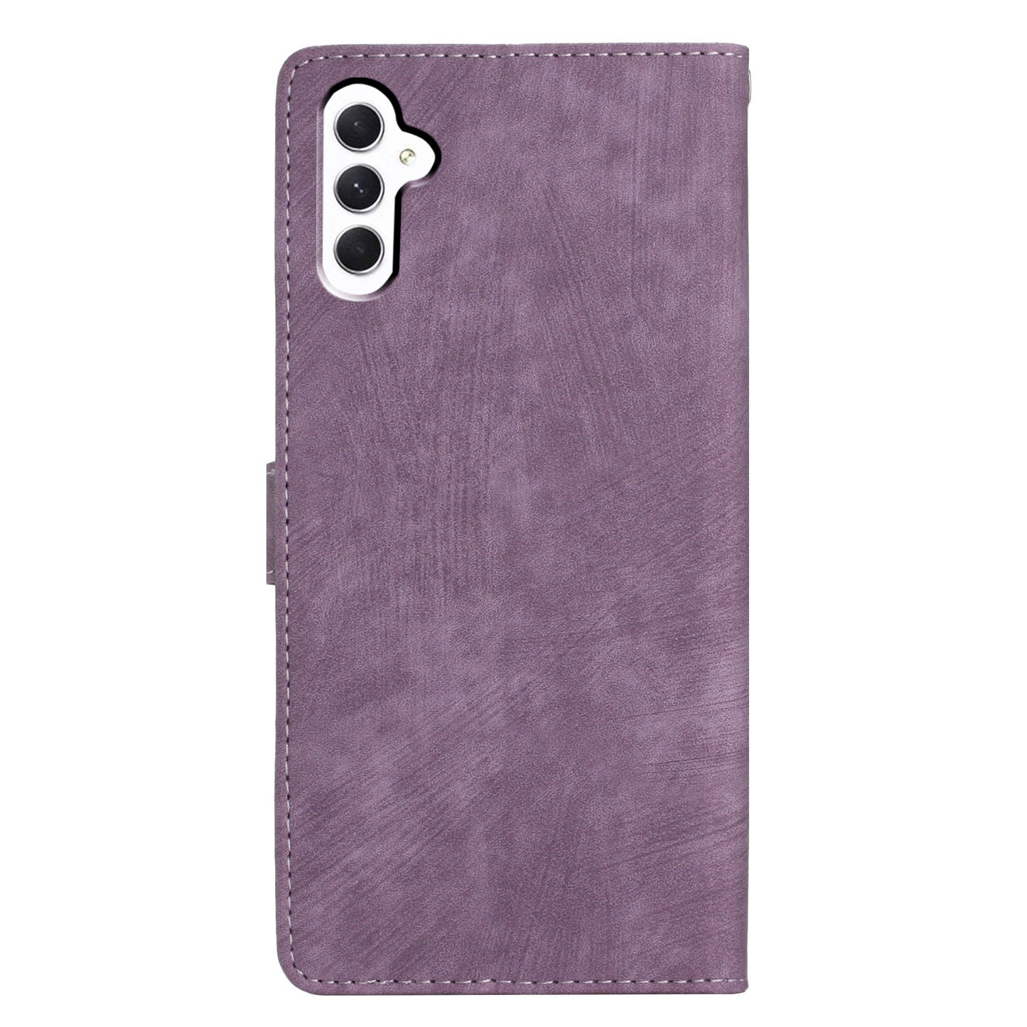 For Samsung Galaxy A16 5G / A16 4G Case with Card Clots Skin-Touch PU Leather Phone Cover Stand - Purple