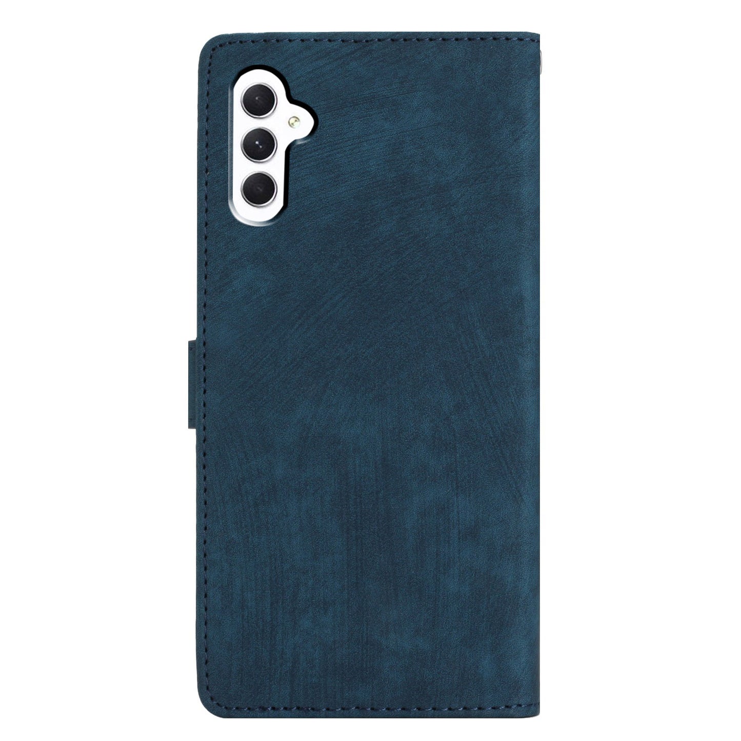 For Samsung Galaxy A16 5G / A16 4G Case with Card Clots Skin-Touch PU Leather Phone Cover Stand - Blue