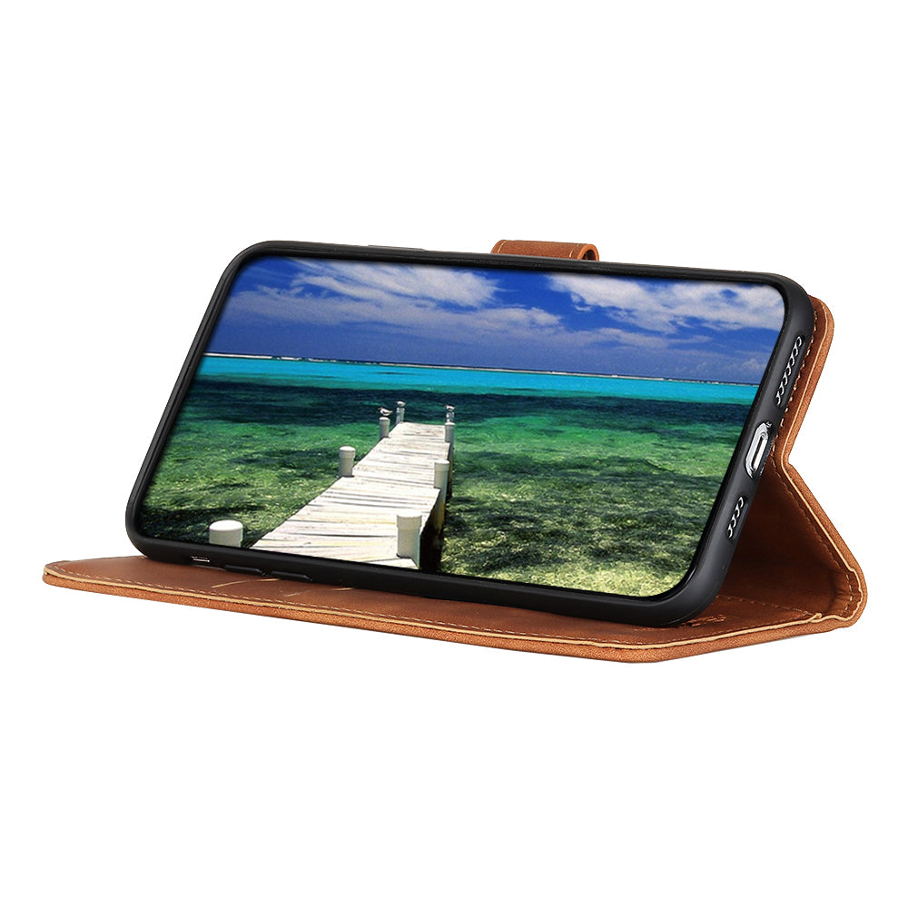 KHAZNEH For Samsung Galaxy A16 5G / A16 4G Case Retro PU Leather Wallet Stand Phone Cover - Brown