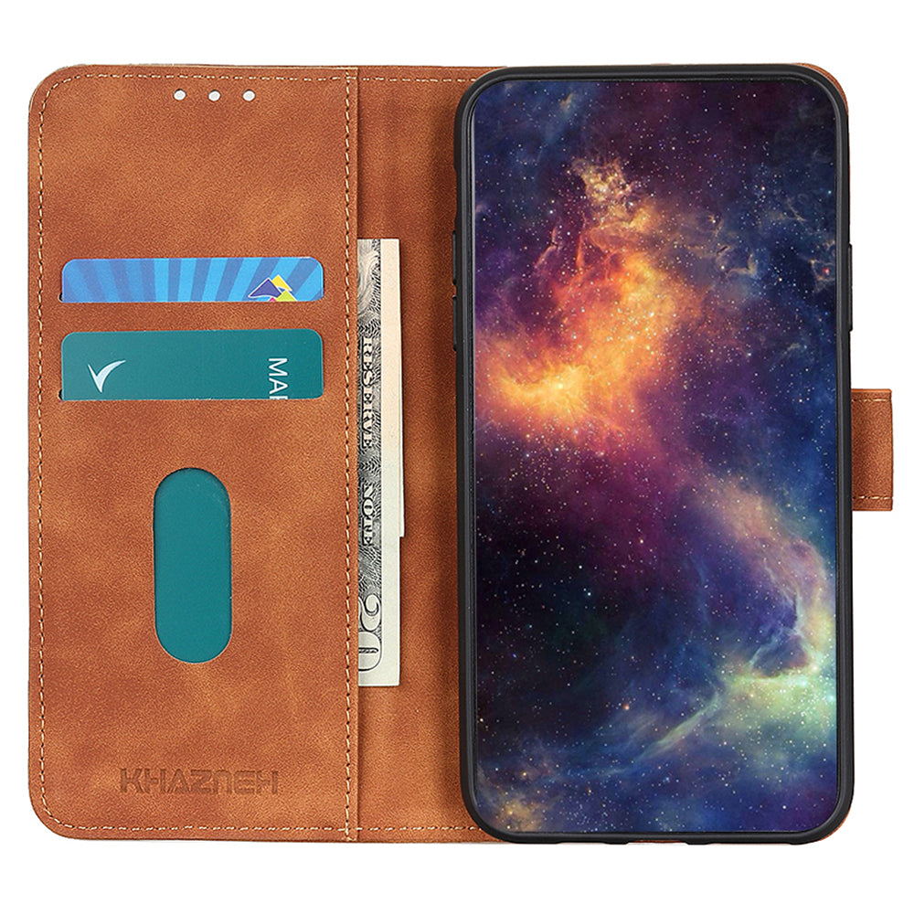 KHAZNEH For Samsung Galaxy A16 5G / A16 4G Case Retro PU Leather Wallet Stand Phone Cover - Brown