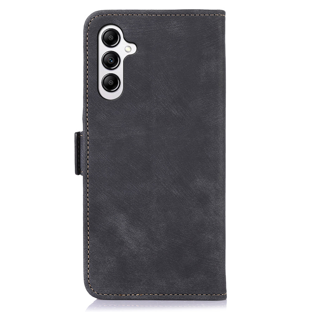 ABEEL For Samsung Galaxy A16 5G / A16 4G Case Retro Leather Phone Cover Wallet Stand View - Black