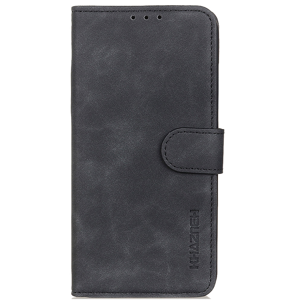 KHAZNEH For Samsung Galaxy A06 Case Retro PU Leather Wallet Stand Phone Cover - Black