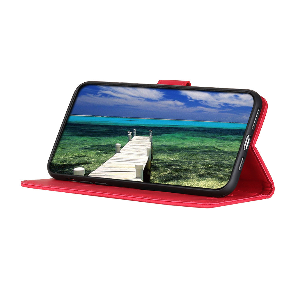 KHAZNEH For Samsung Galaxy A06 Case Retro PU Leather Wallet Stand Phone Cover - Red