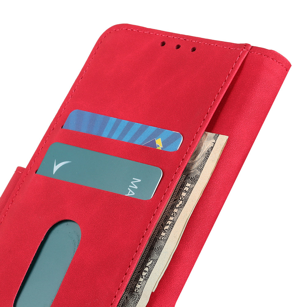 KHAZNEH For Samsung Galaxy A06 Case Retro PU Leather Wallet Stand Phone Cover - Red