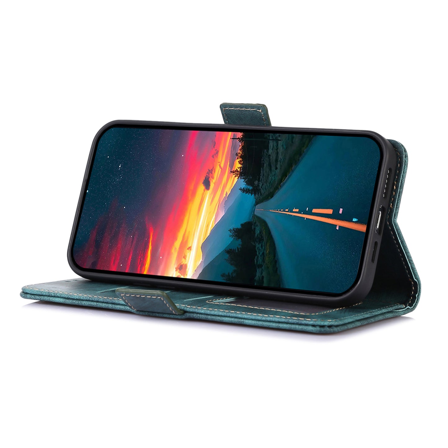 ABEEL For Samsung Galaxy A06 Case Retro Leather Phone Cover Wallet Stand View - Green