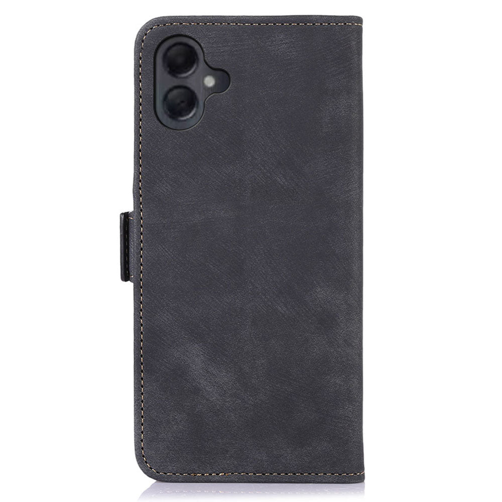 ABEEL For Samsung Galaxy A06 Case Retro Leather Phone Cover Wallet Stand View - Black