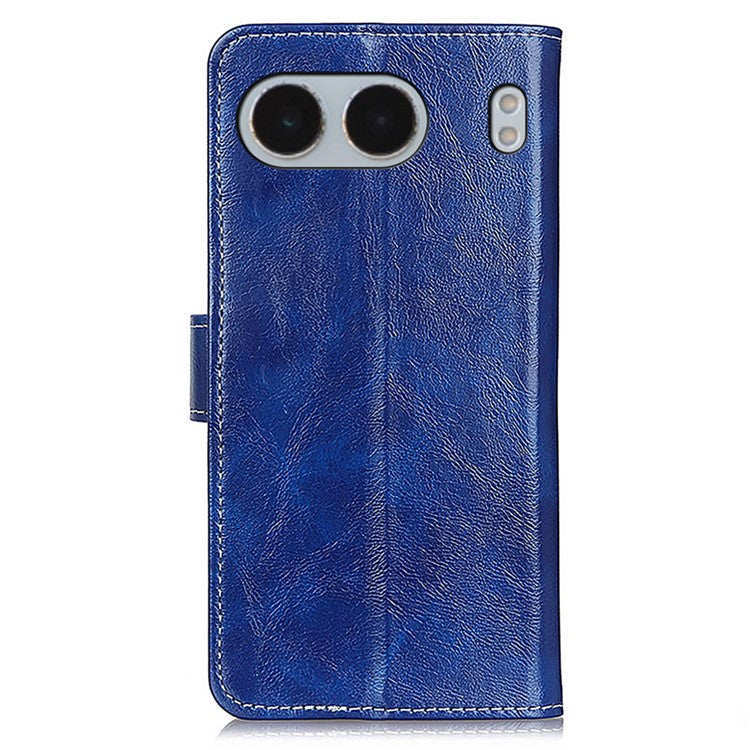 For OnePlus Nord 4 Case Crazy Horse Texture Leather Phone Wallet Cover - Blue