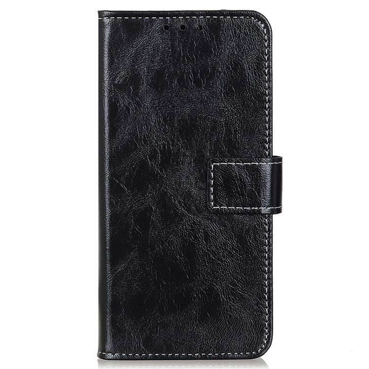 For OnePlus Nord 4 Case Crazy Horse Texture Leather Phone Wallet Cover - Black
