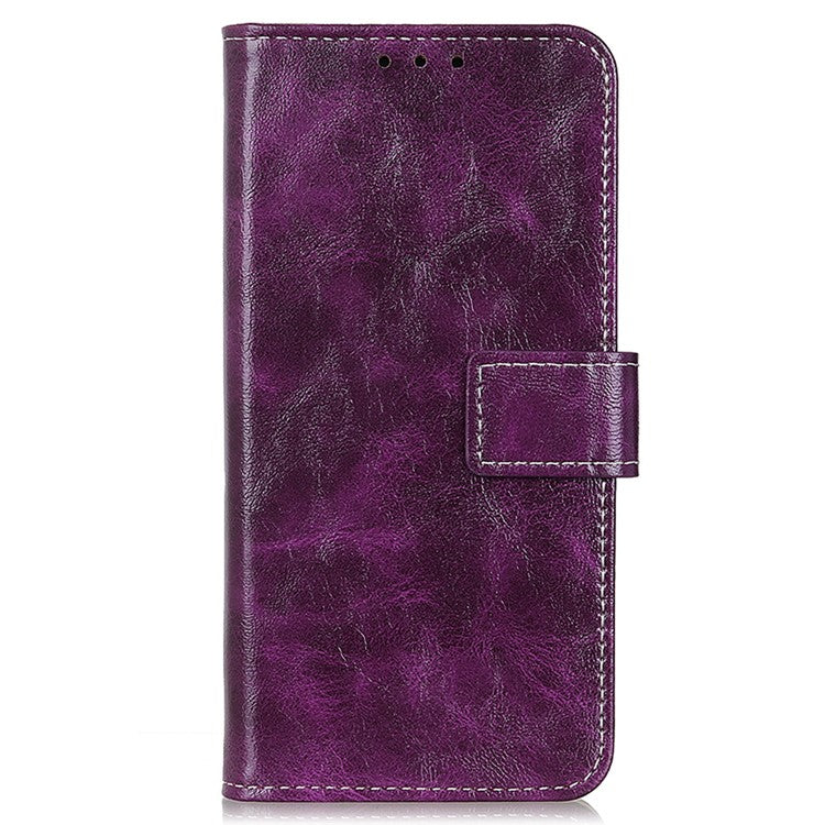 For OnePlus Nord 4 Case Crazy Horse Texture Leather Phone Wallet Cover - Purple