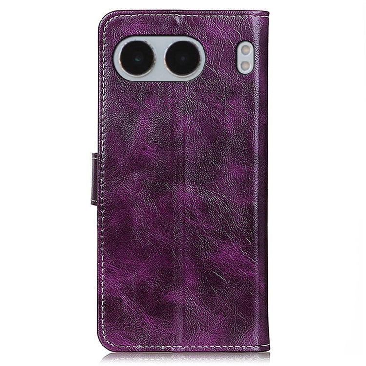 For OnePlus Nord 4 Case Crazy Horse Texture Leather Phone Wallet Cover - Purple